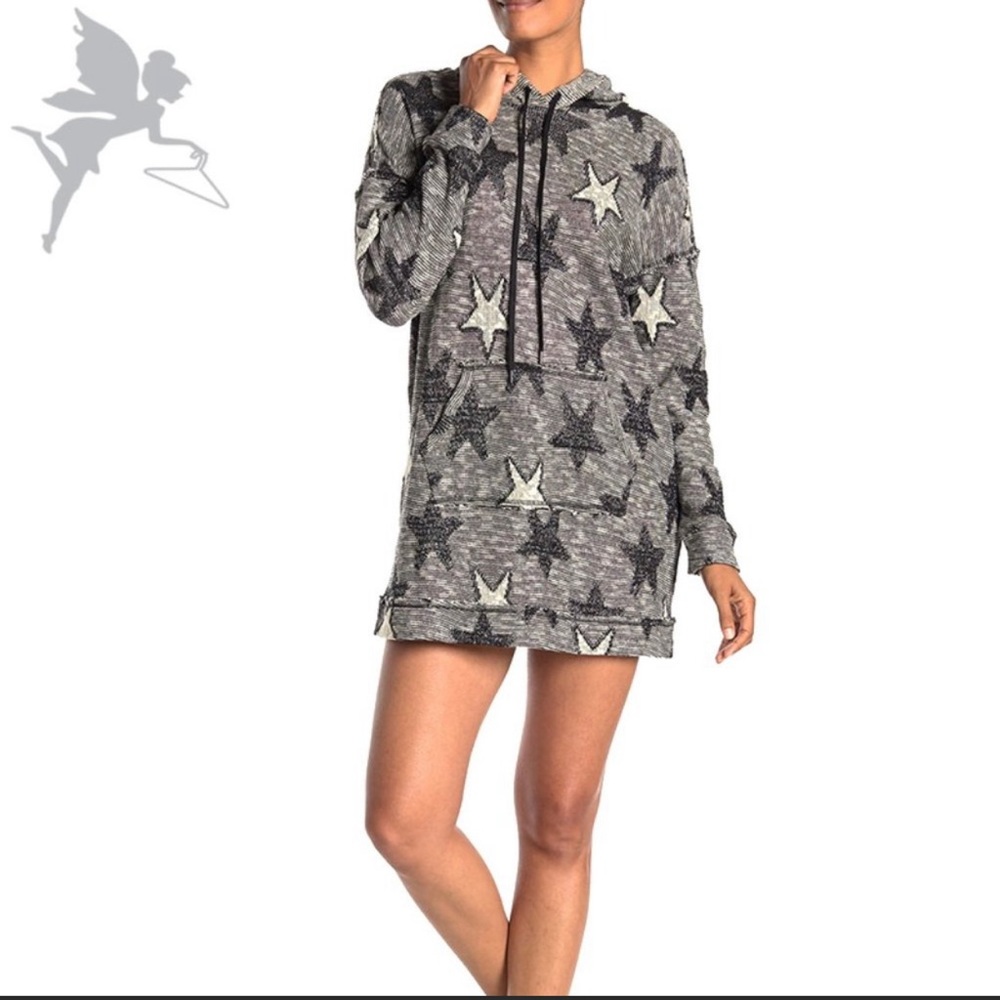 NWT SPLENDID Metallic Star Sweatshirt dress Sz M Retail $158